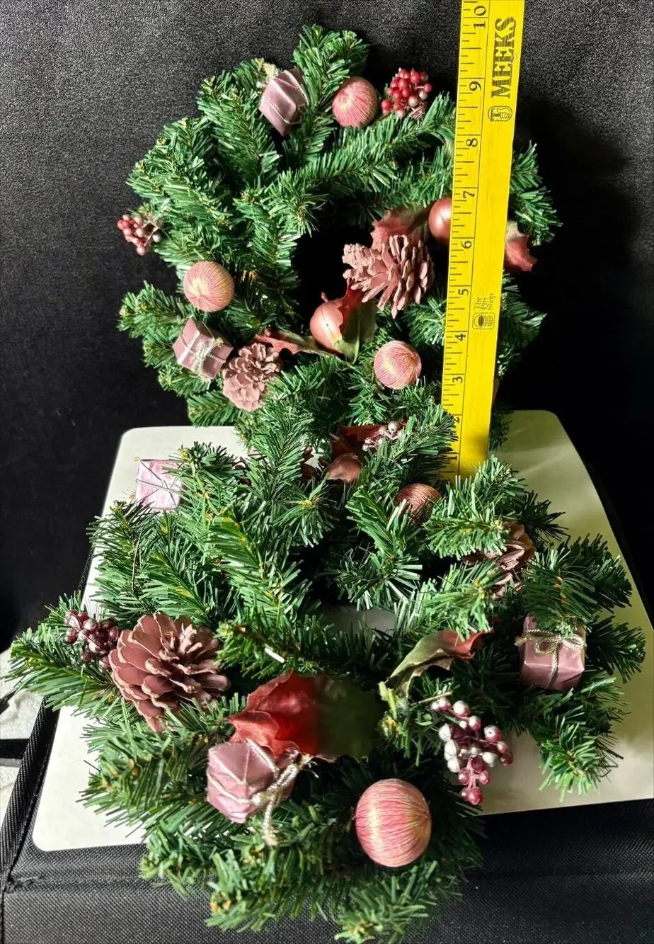 Christmas Candle Ring Centerpiece Wreath set of 2